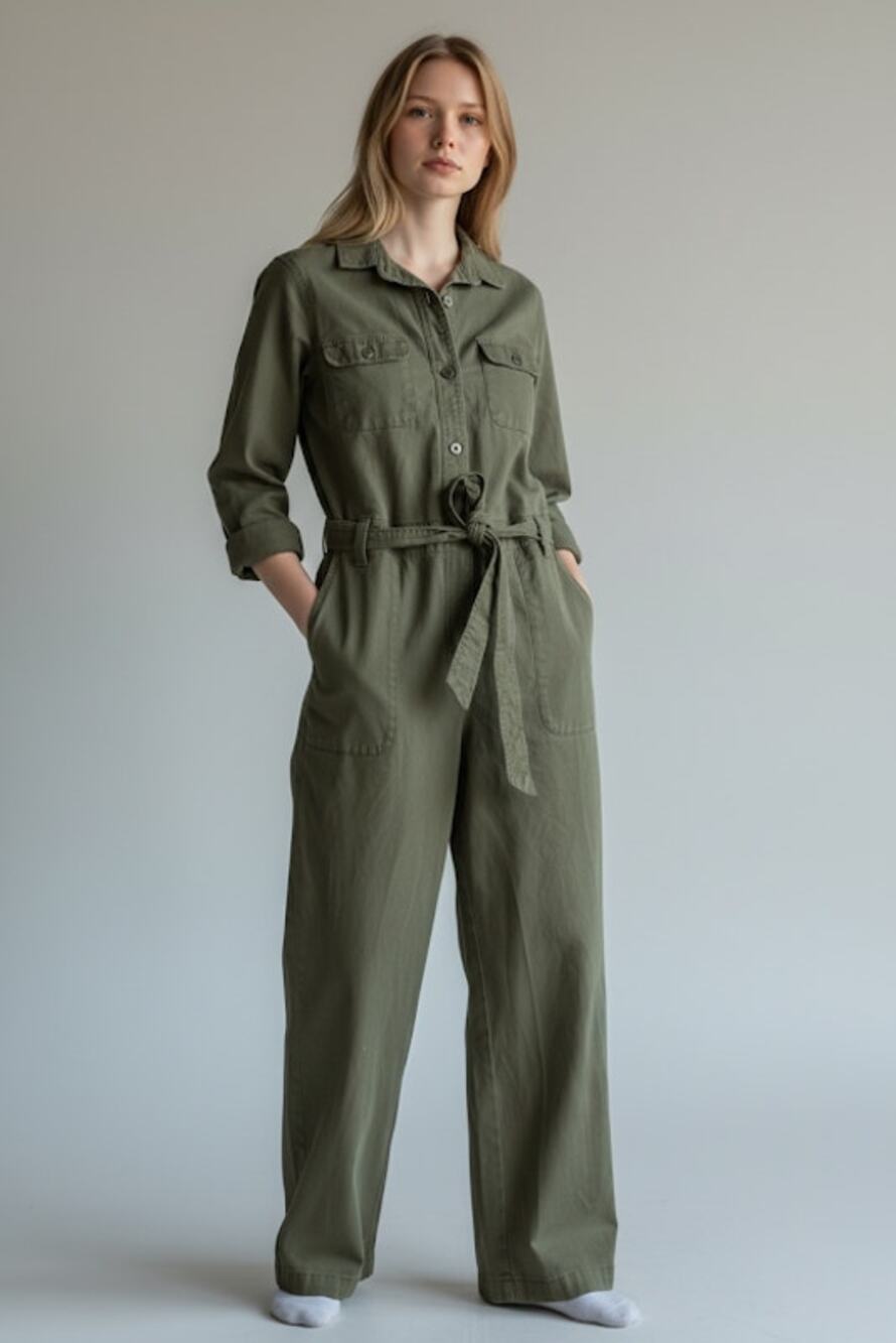 Olive Green Utility Jumpsuit